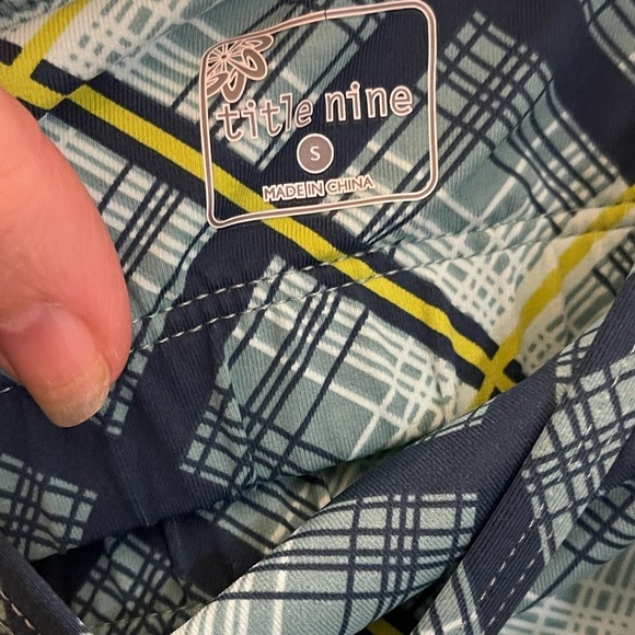 Title Nine plaid double spaghetti strap mini dress built in bra small athleisure - Picture 8 of 10